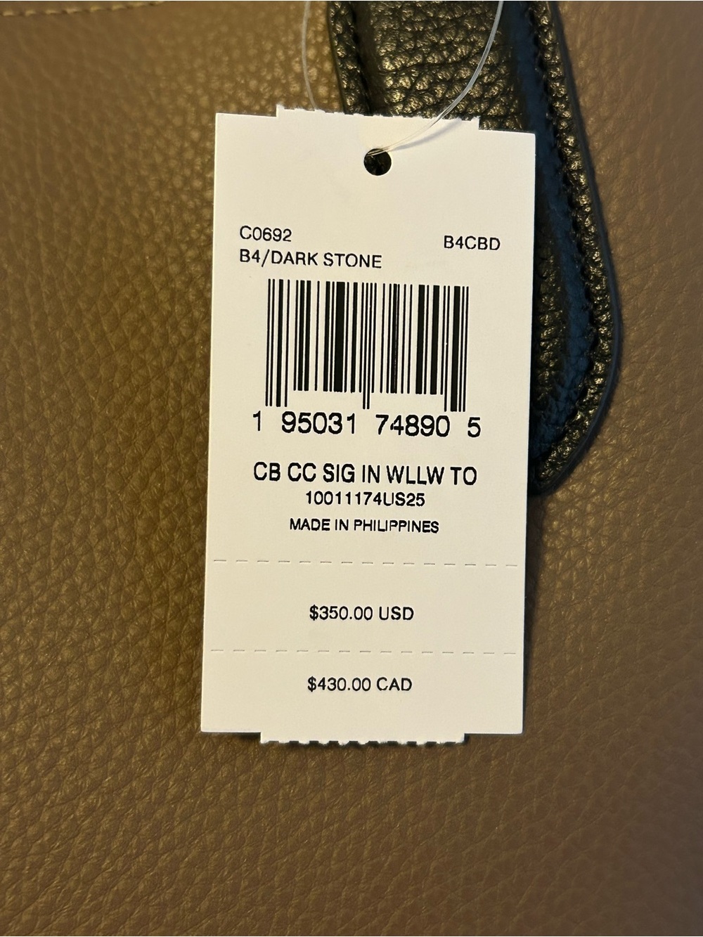 Coach Brown Leather Tote with Black Handles - Picture 16 of 16